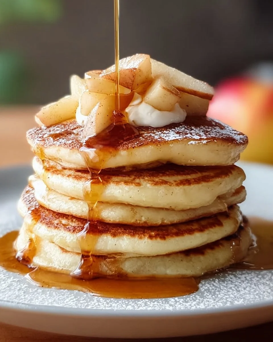 Apfel Joghurt Pfannkuchen Frühstück zum Verlieben