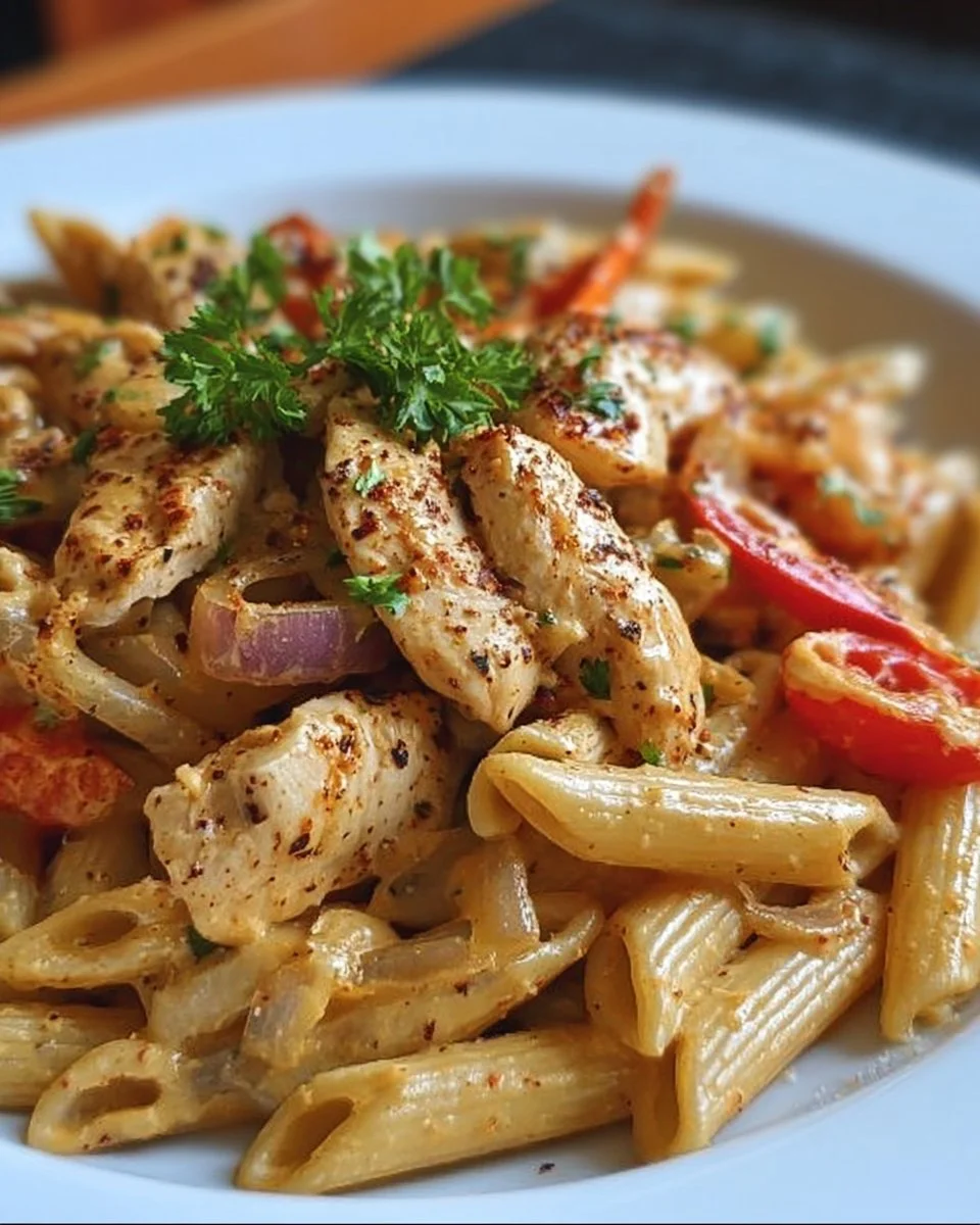 Cashew-Creme Cajun-Hühnchen-Pasta