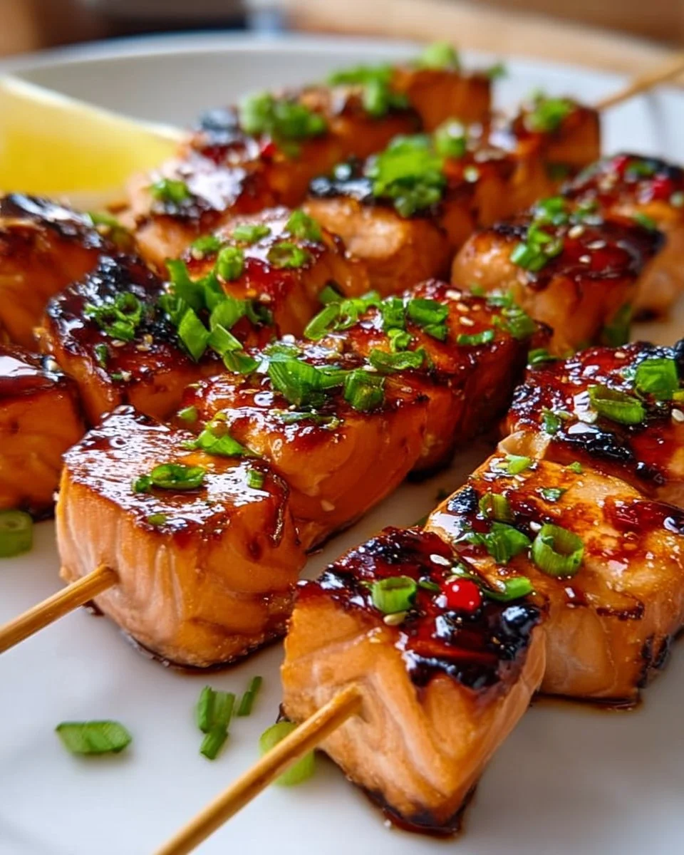 Honig-Glasierte Lachs-Spieße
