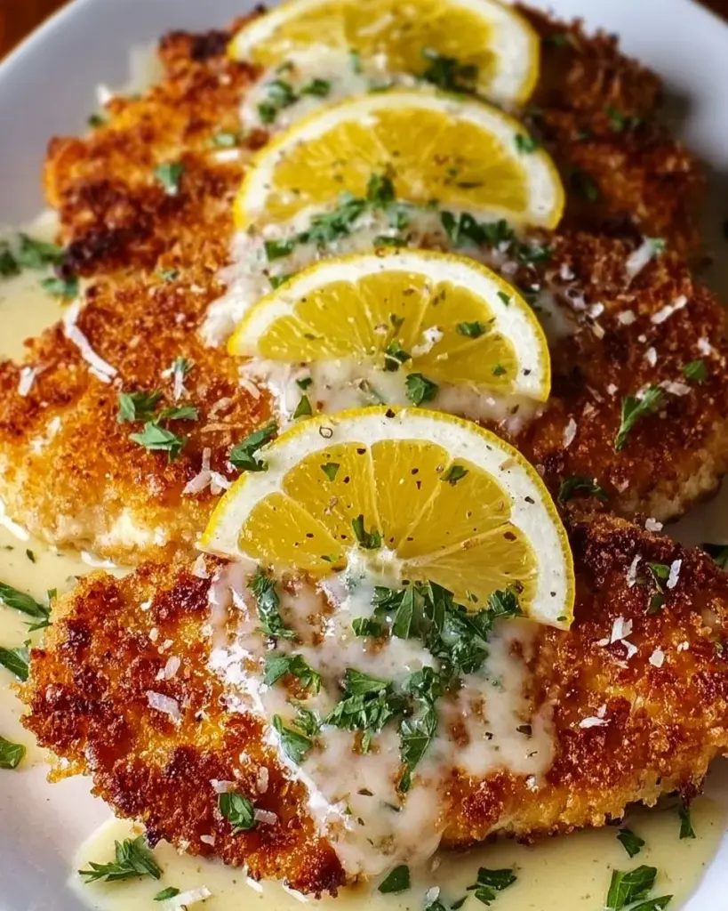 Lemon Pecorino Crusted Chicken baked to perfection with a golden crust