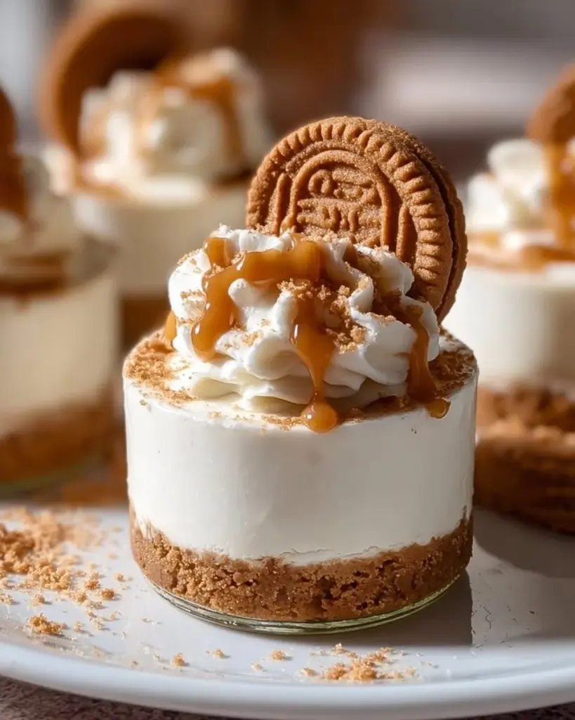 Mini Biscoff-Käsekuchen im Glas, ein köstliches Dessert für Feiern
