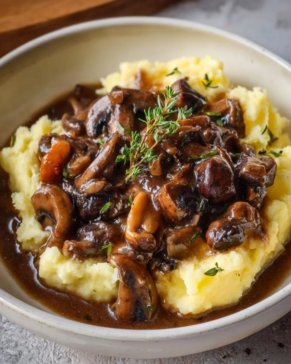 Pilzgulasch mit Kartoffelpüree