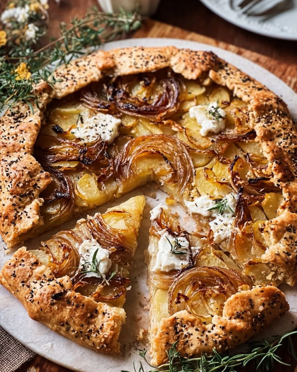 Vegane Kartoffel-Zwiebel-Galette