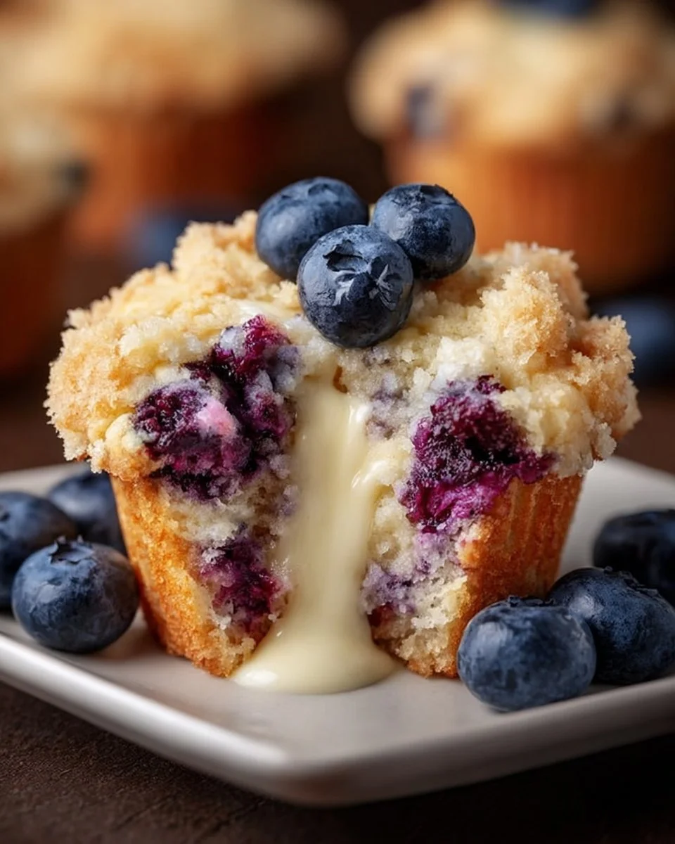 Blaubeer-Cheesecake Crumble Muffins Rezept