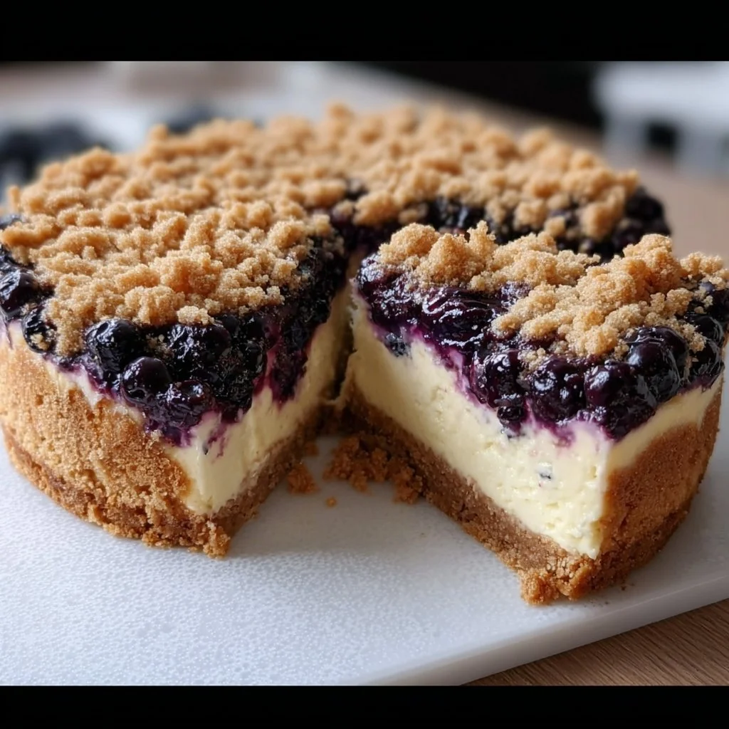 Blaubeer Crumble Käsekuchen