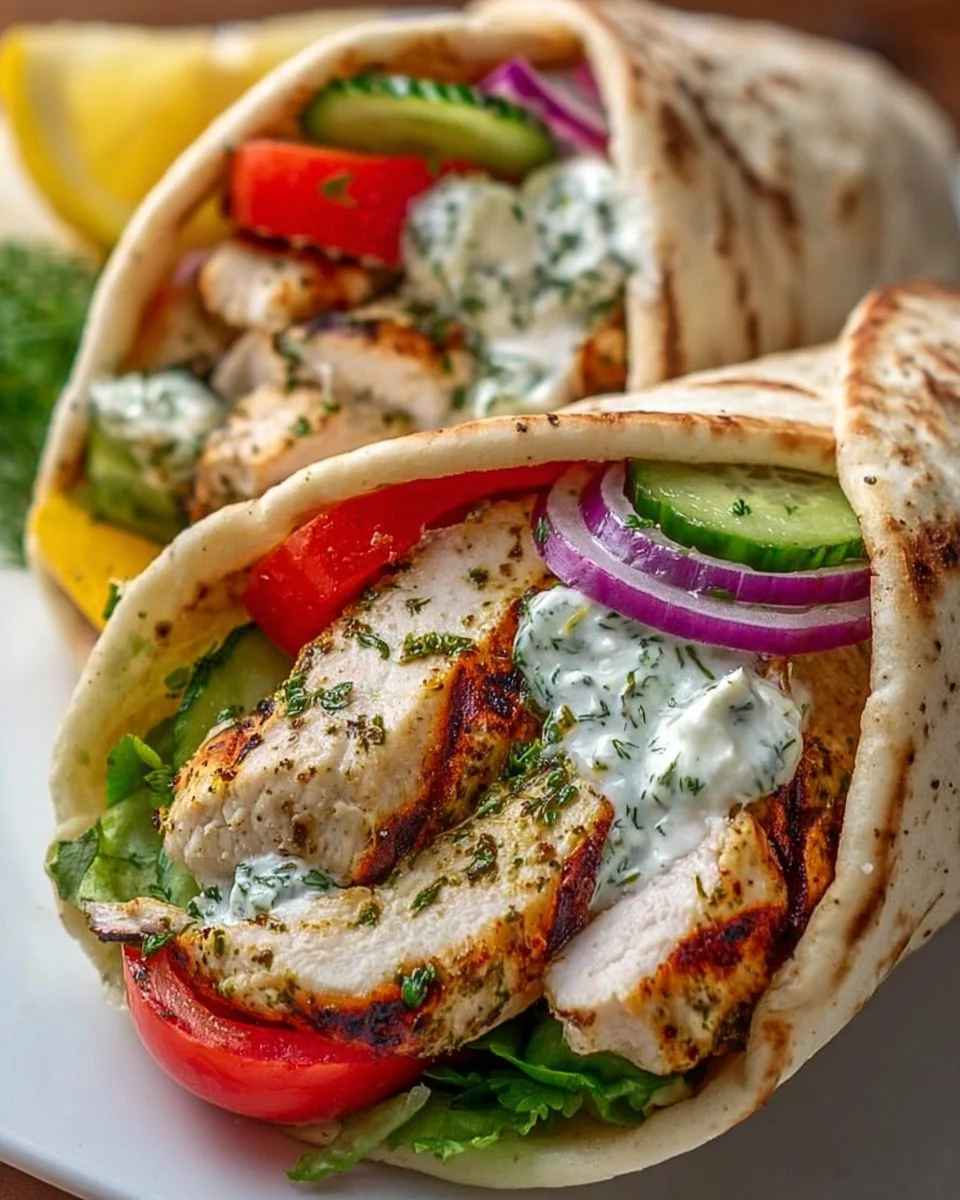Griechisches Hähnchen Wrap