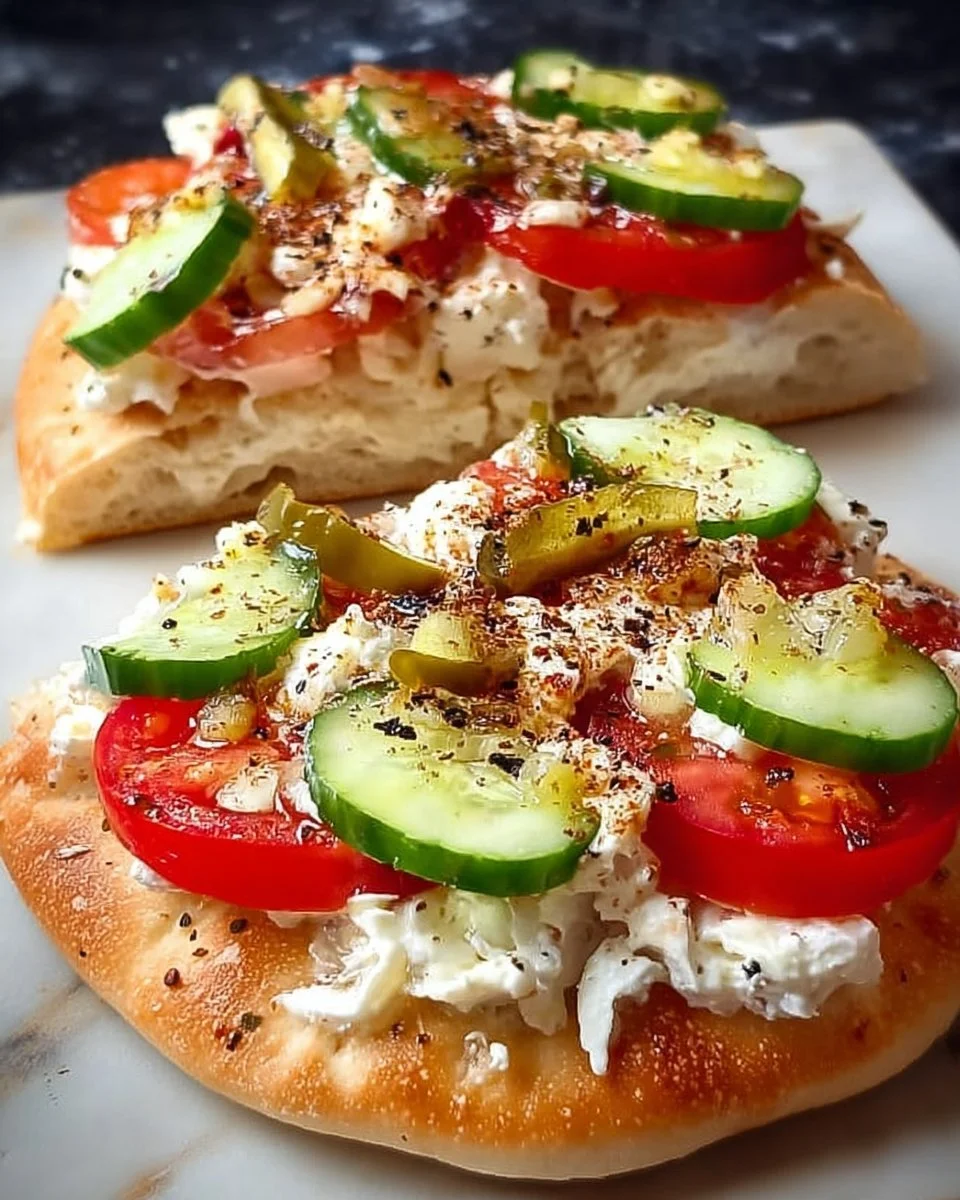 Heißer Schafskäse im Fladenbrot