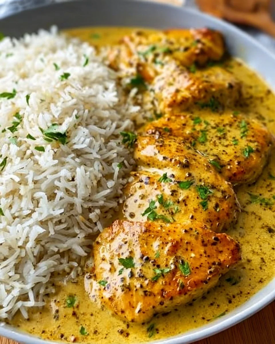 Honig Senf Hähnchen mit Reis – Einfach