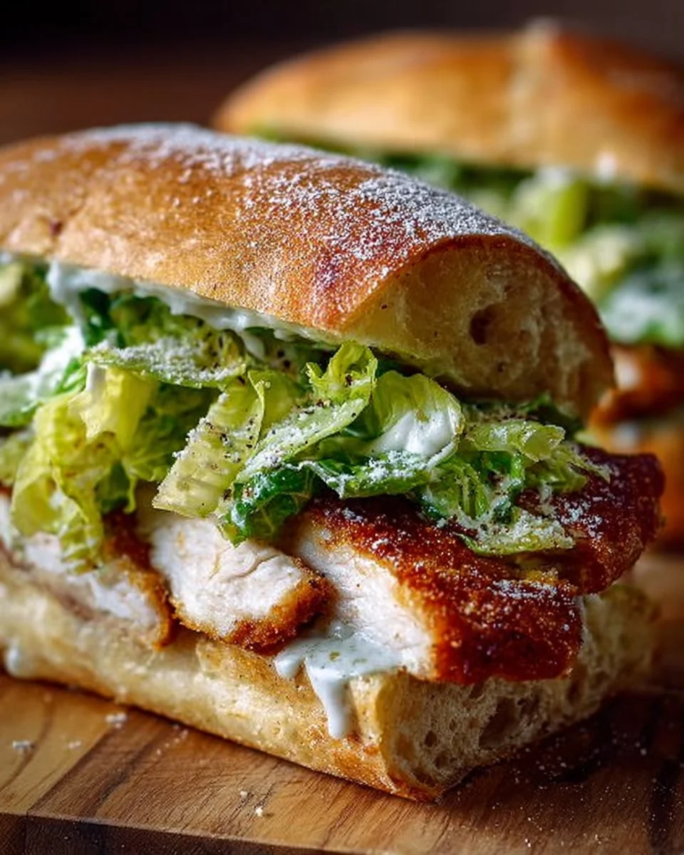 Knuspriges Hähnchen Caesar Sandwich