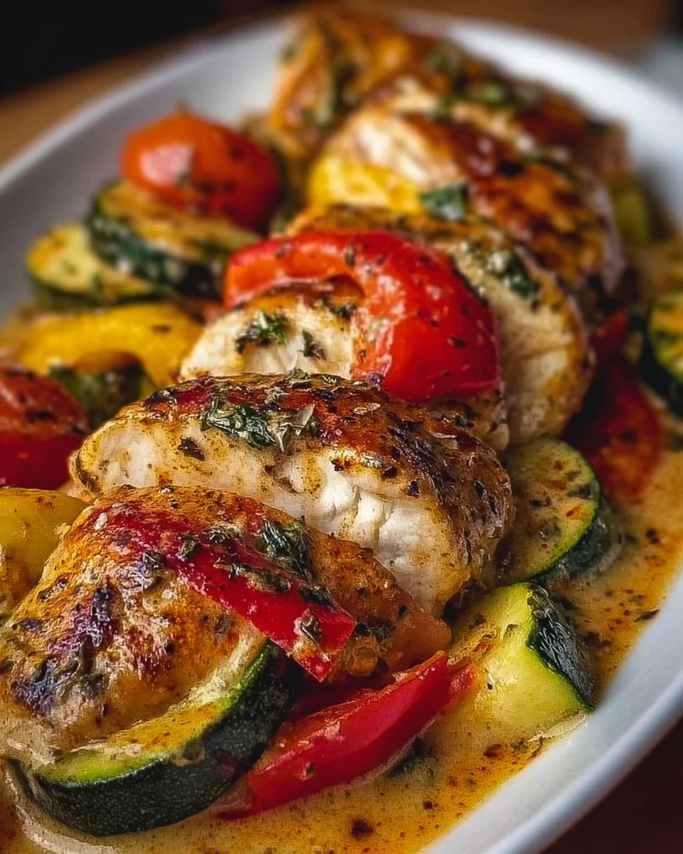 Paprika-Zucchini Rahm-Hähnchen
