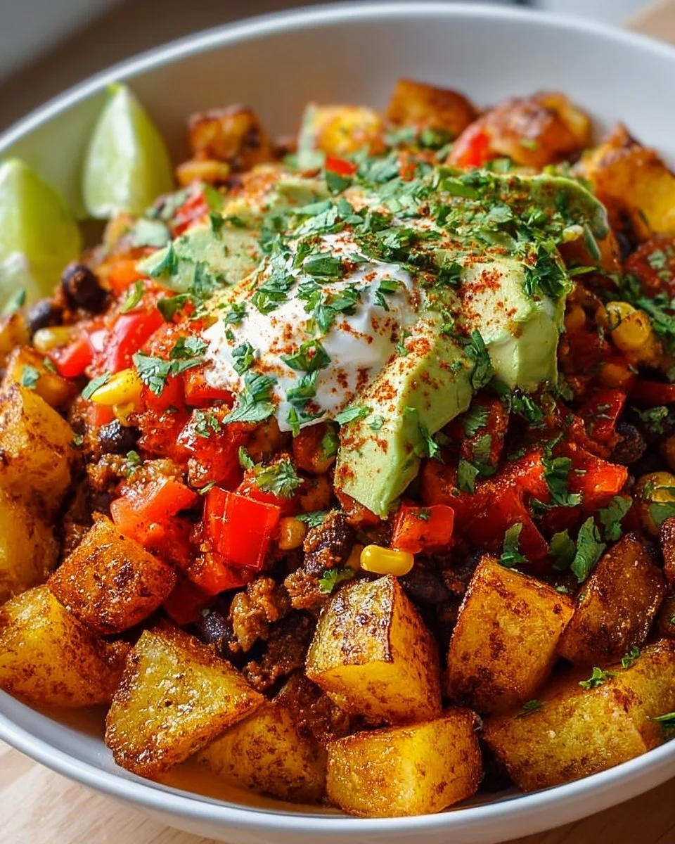 Schnelle Kartoffel Taco Schüssel Meal Prep