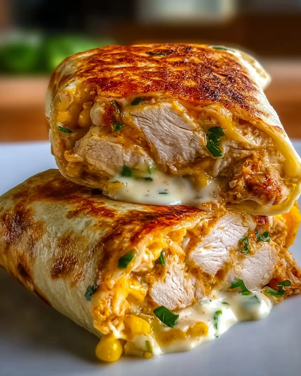 Schnelle Käse Knoblauch Hähnchen Wraps