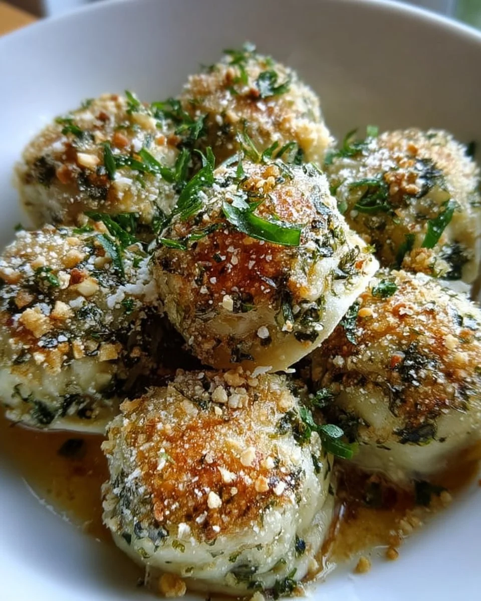 Bärlauch-Parmesan-Knödel mit Nussbutter