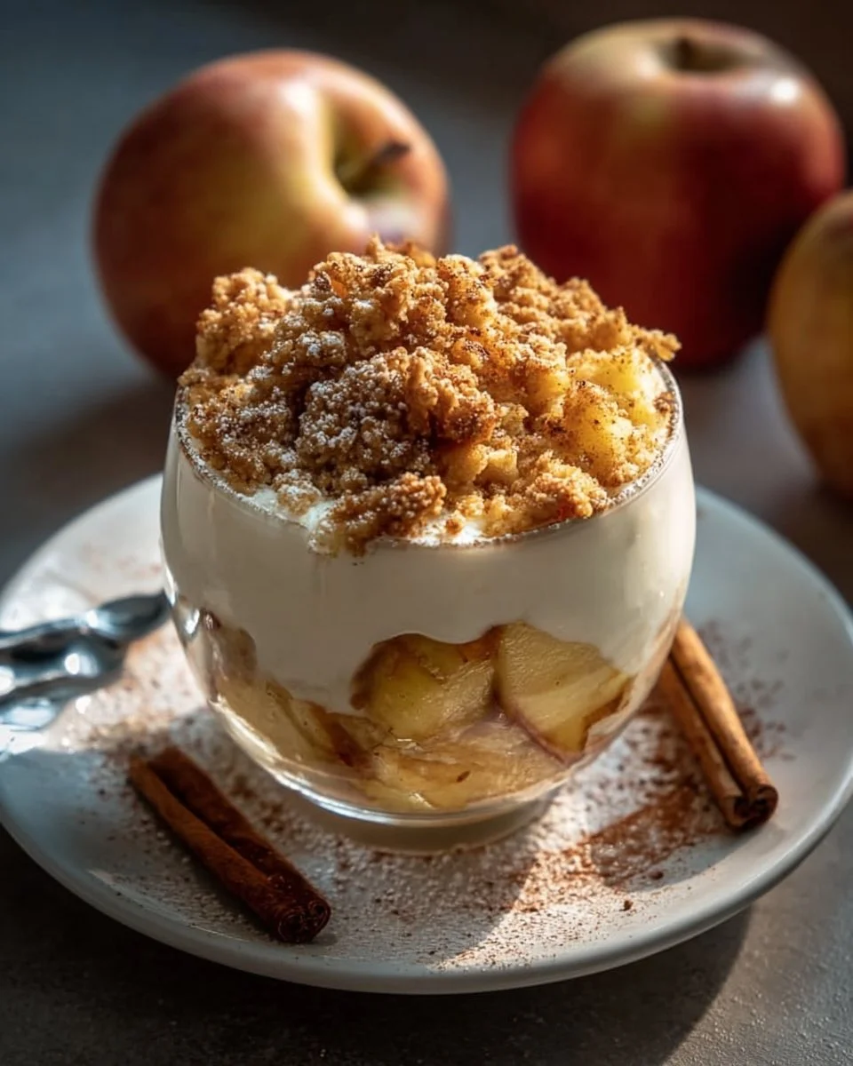 Bratapfel-Crumble auf Zimtcreme