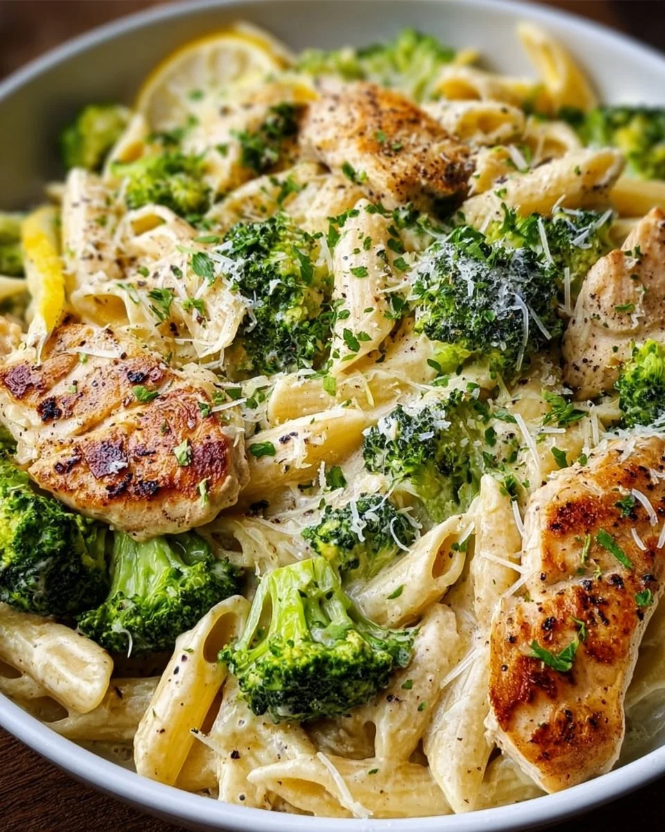 Cremige Hähnchen-Brokkoli-Pasta