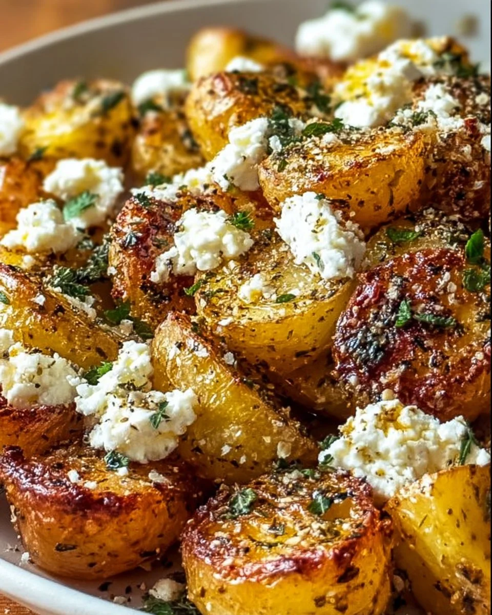 Crispy Greek Feta Potatoes