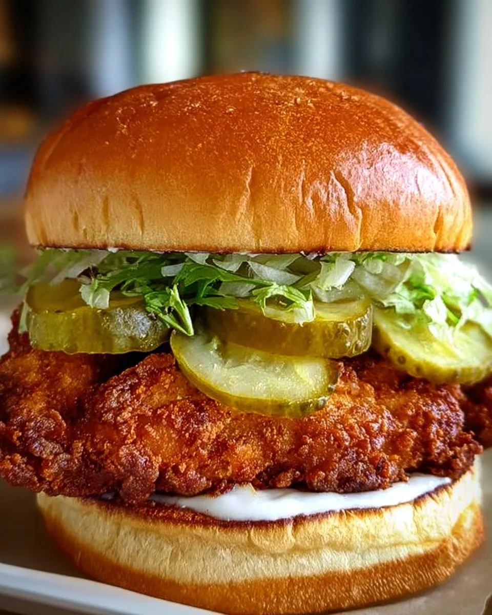 Eingelegtes frittierte Hühnchen Sandwich