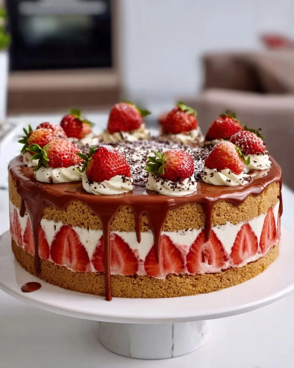 Erdbeer Stracciatella Torte