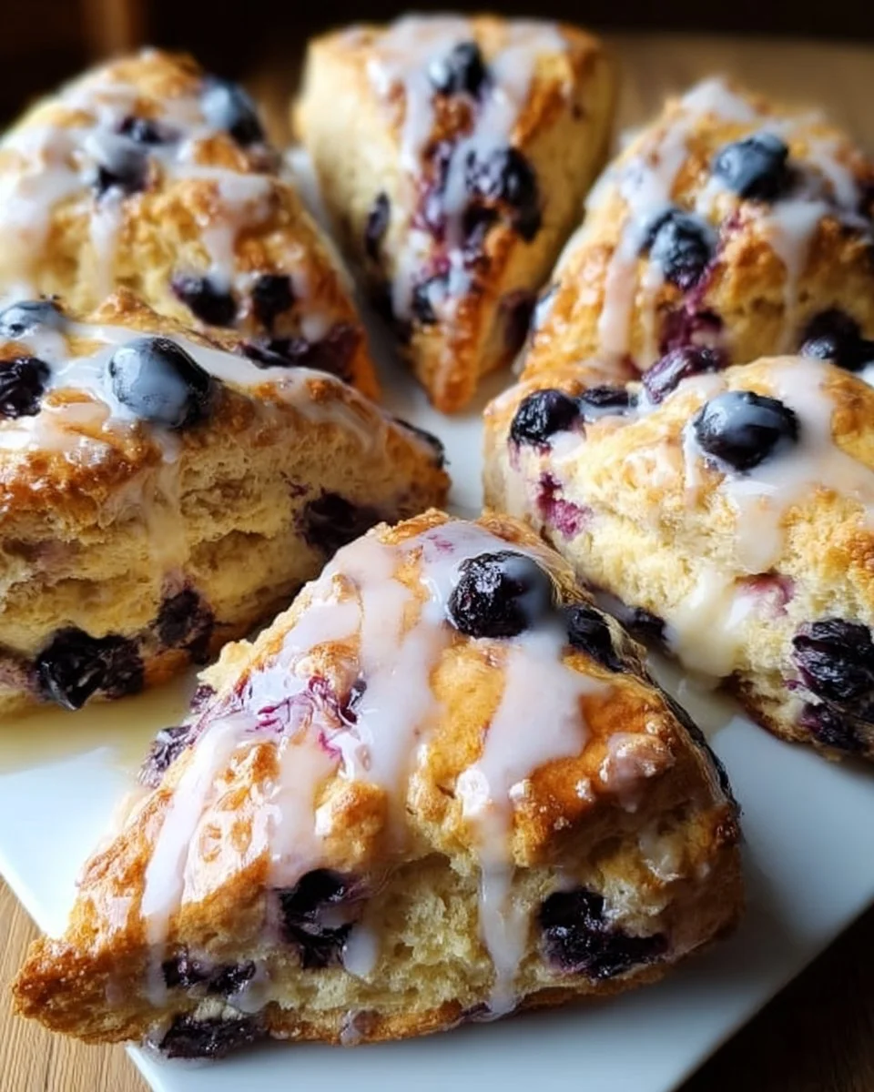 Fruchtige Blaubeer- Scones mit Zitronenguss