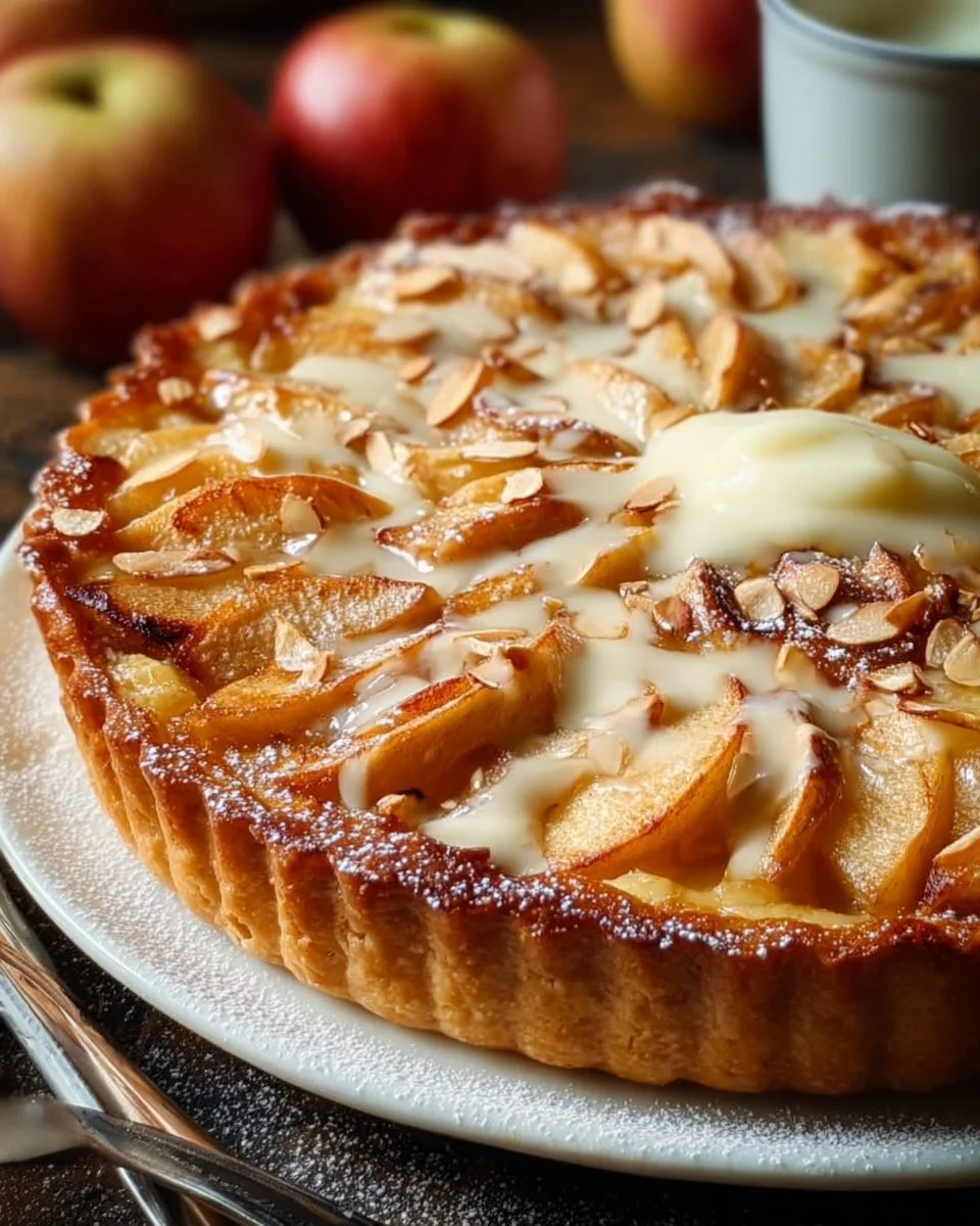Saftige Apfeltarte mit Rahmguss