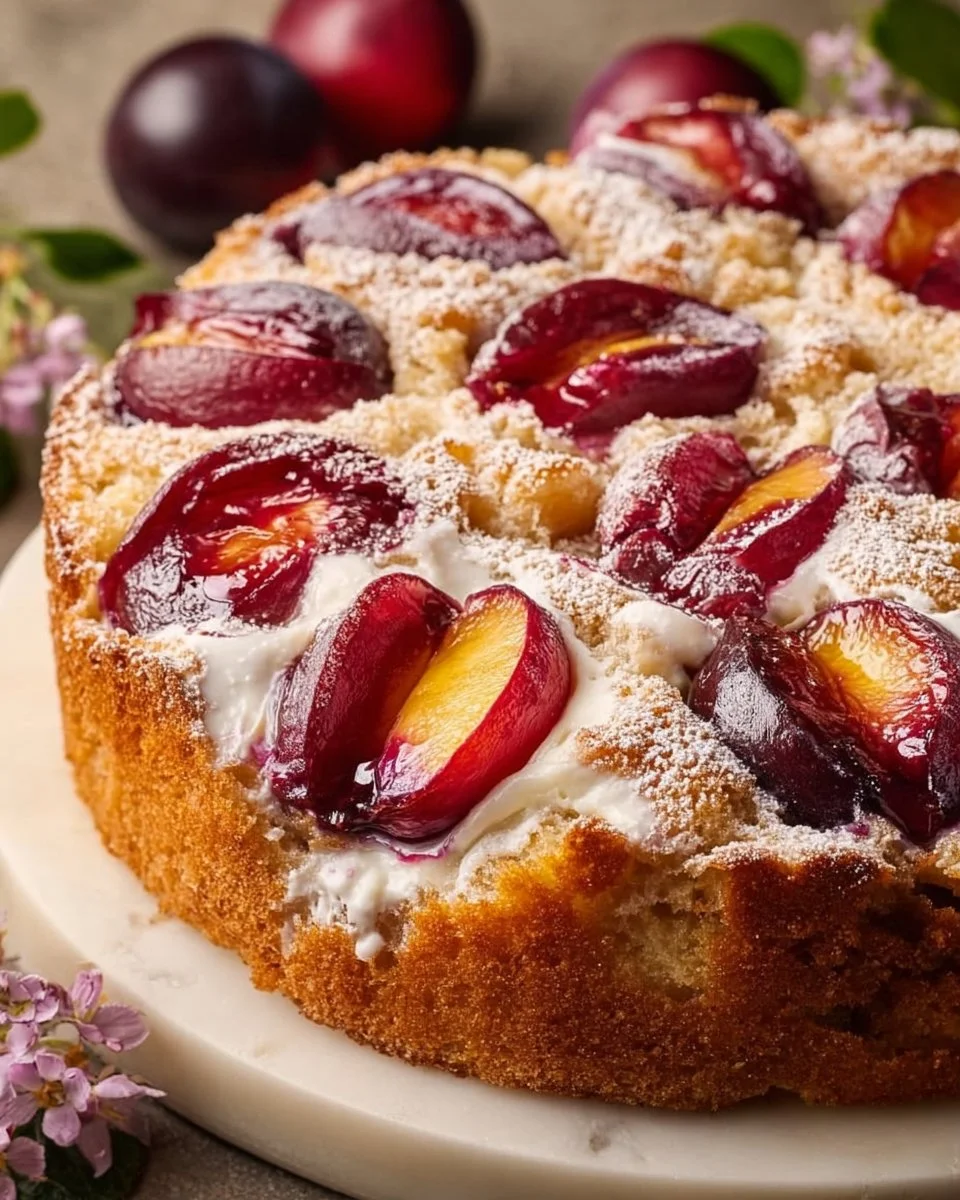 Schneller Zwetschgenkuchen mit Schmandguss