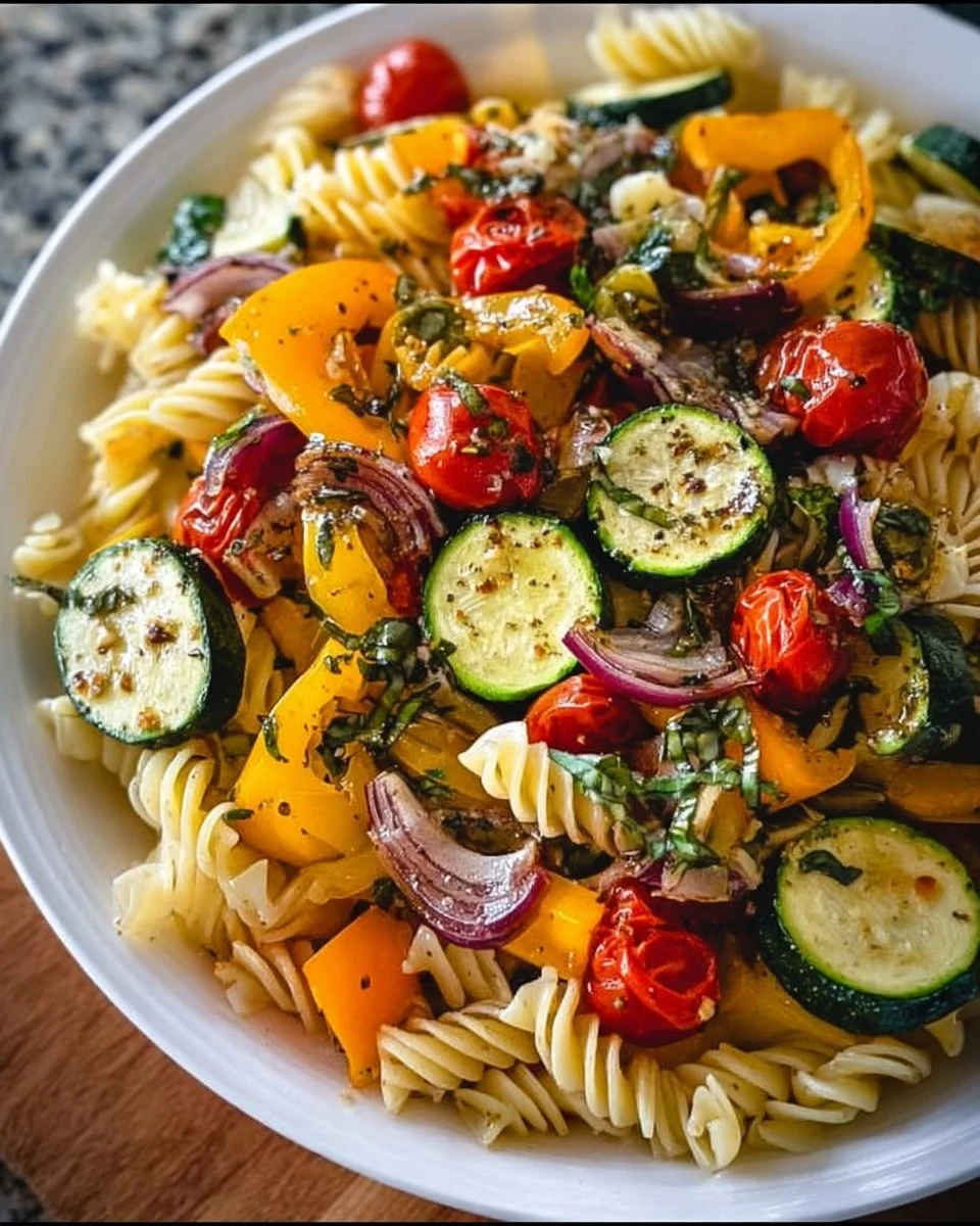Vegetarischer Nudelsalat mit Gemüse