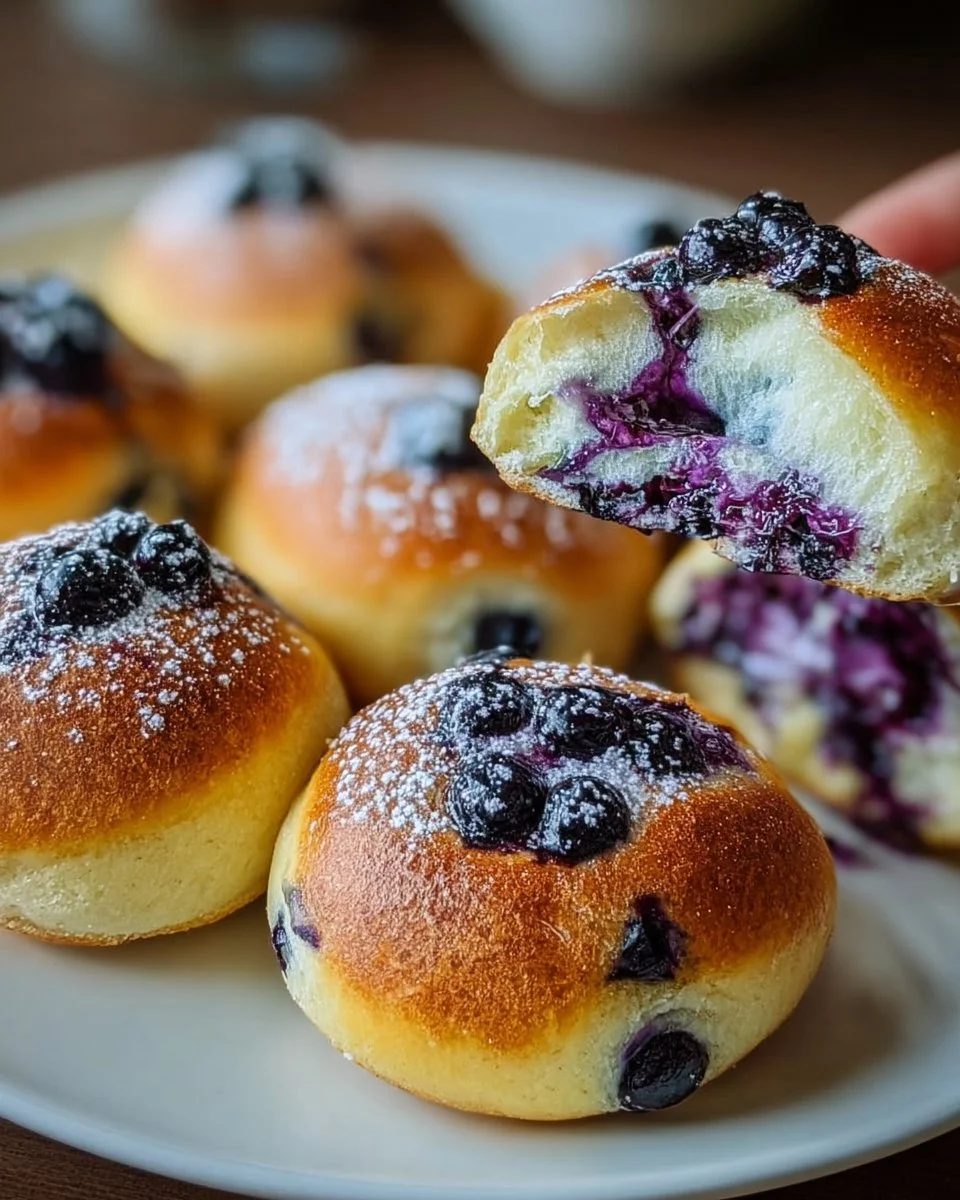 Wilde Blaubeer Ricotta Süßbrötchen
