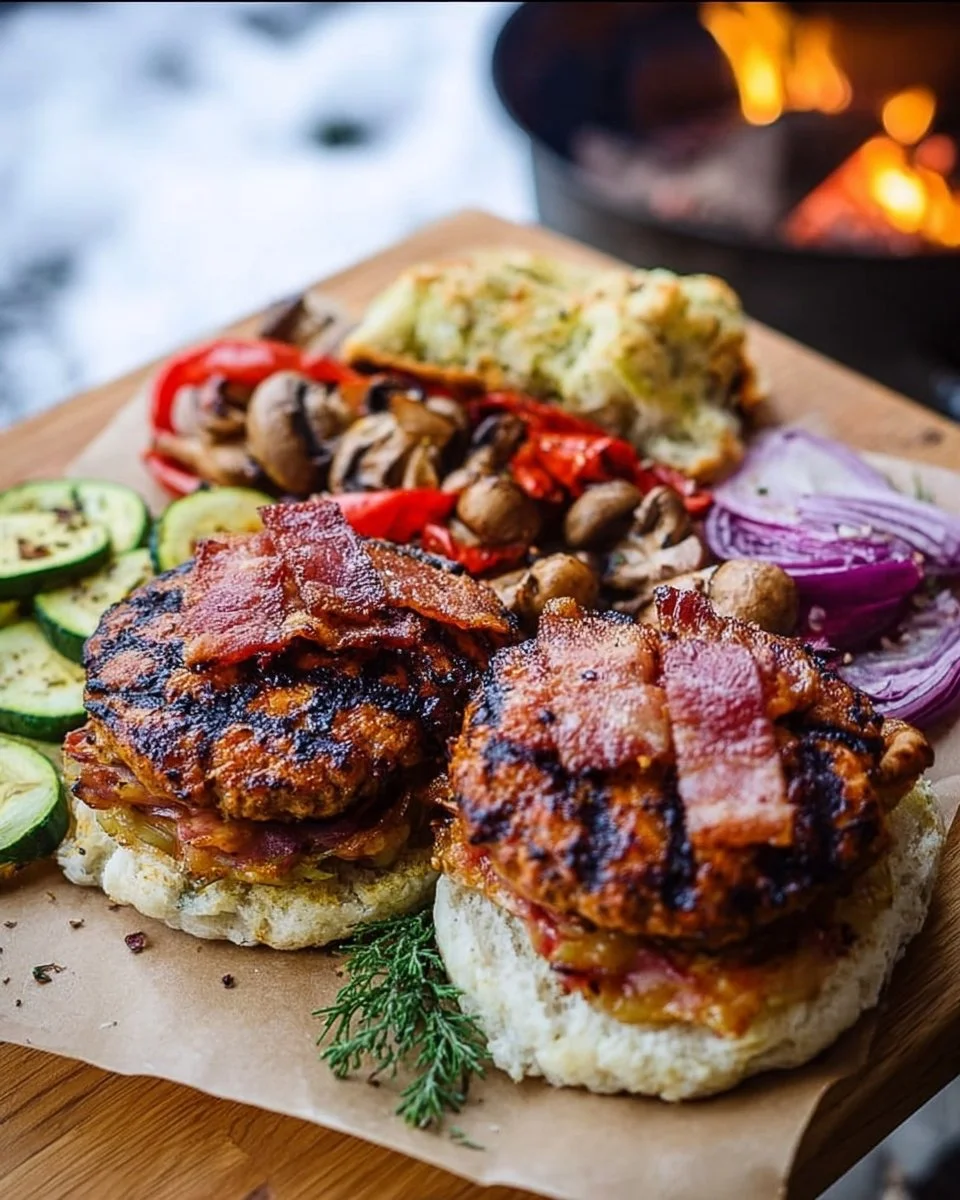 Wintergrillen mit Burgern und Bacon