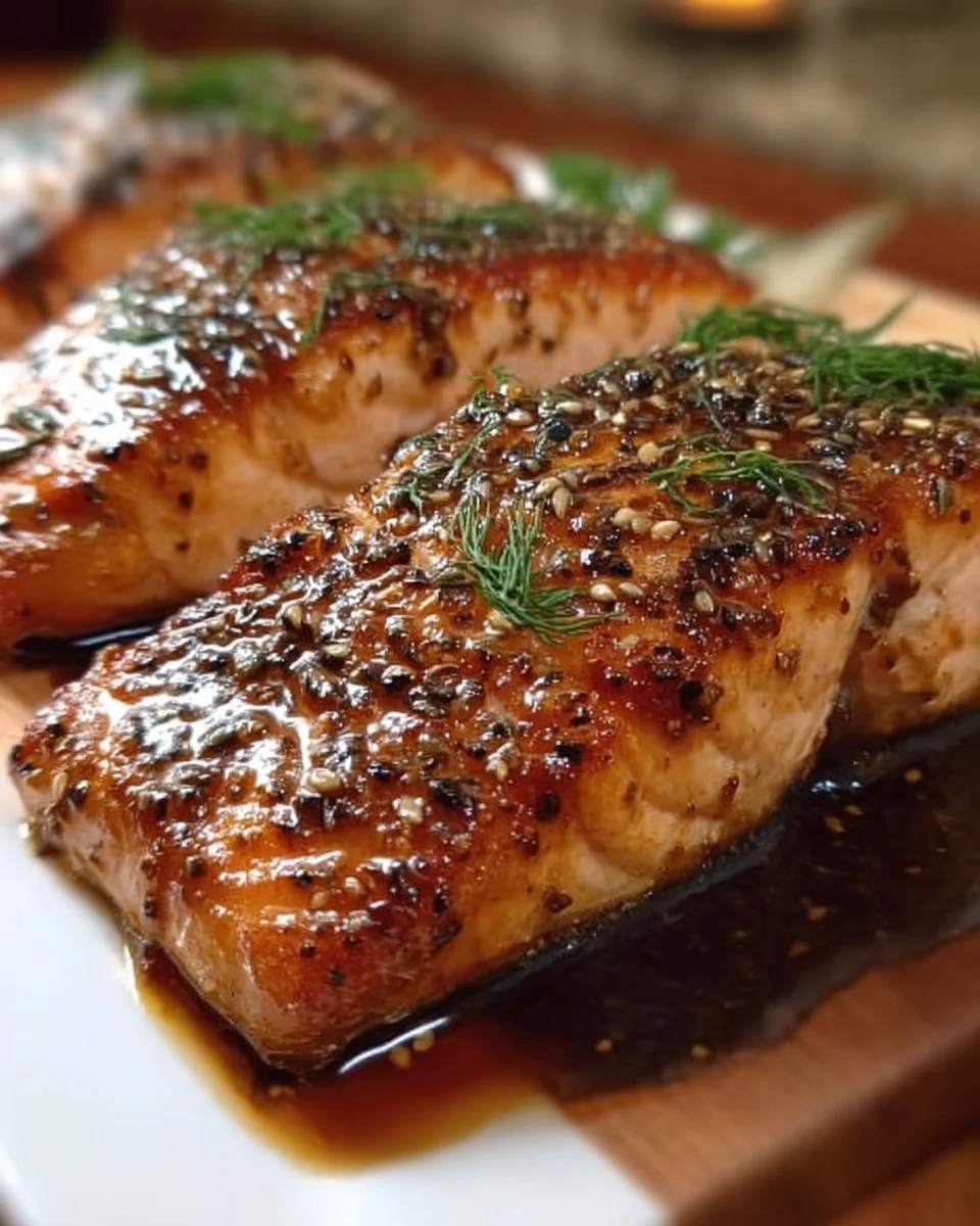 Ahornsirup-Dijon-Glasierter Lachs
