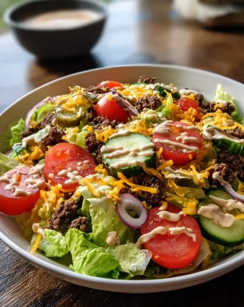 Big Mac Salat mit frischem Gemüse und einem cremigen Dressing.