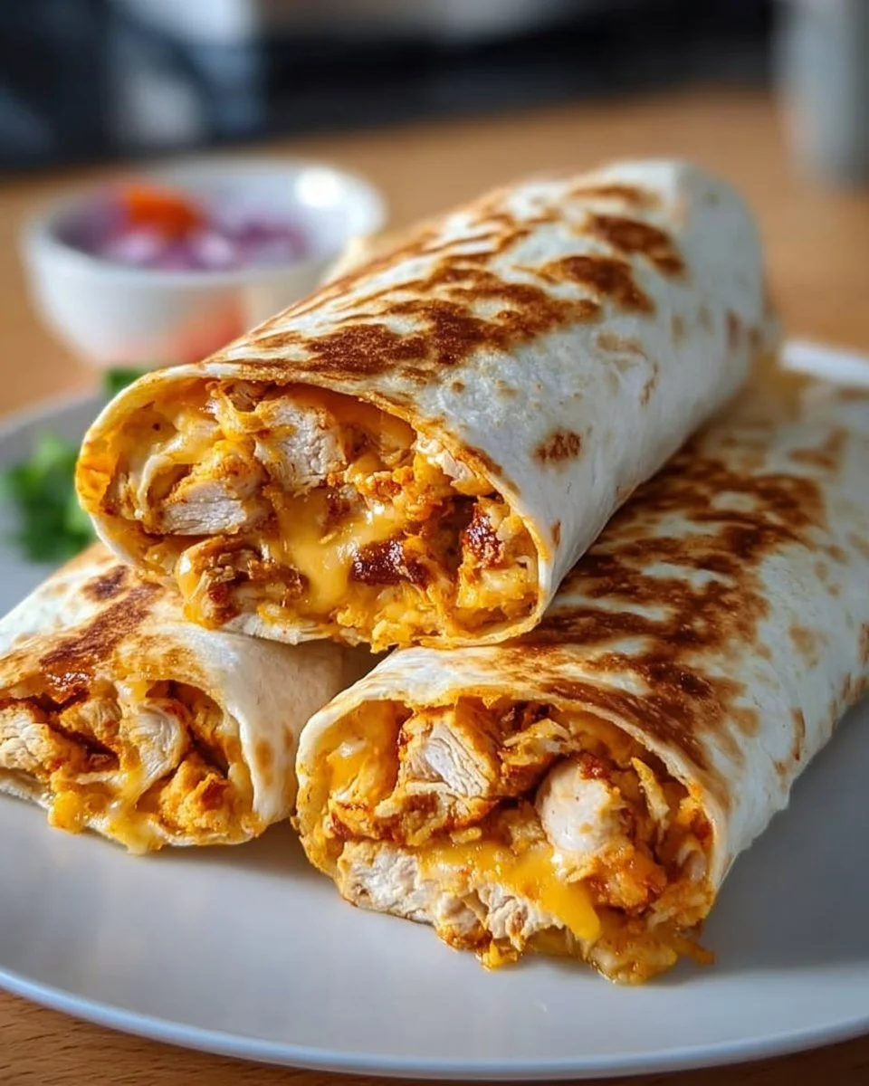 Hot Chicken Käse Wraps