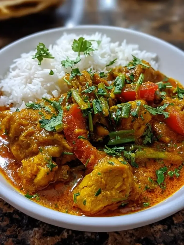Indisches Hähnchen-Curry mit aromatischen Gewürzen und frischen Zutaten