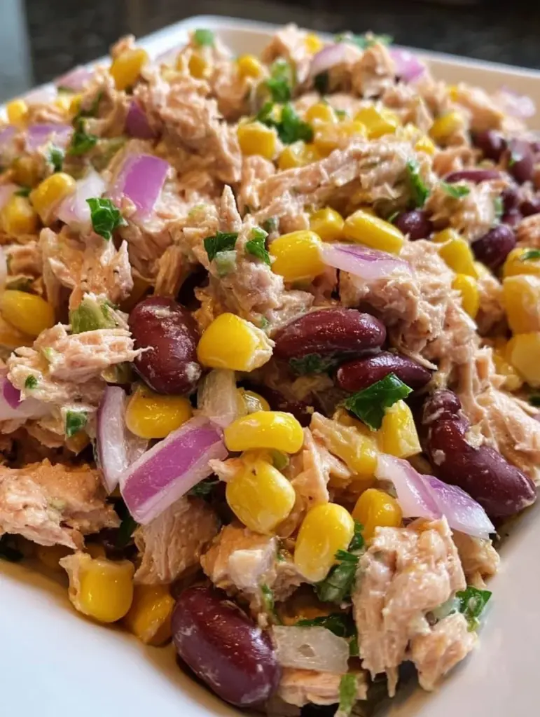 Leckere Kidneybean Tuna Salad mit frischen Zutaten