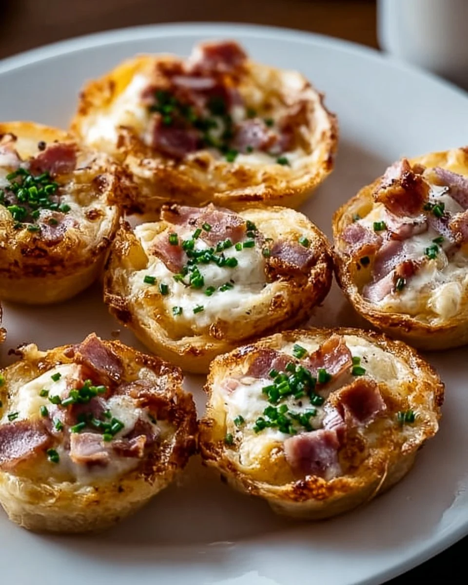 Knusprige Mini Tarte Flambée Häppchen selber machen