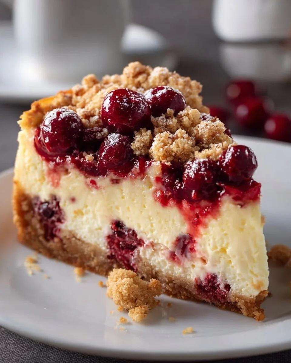 Saftiger Käsekuchen mit Kirschen und Streuseln: Ein Klassiker neu interpretiert