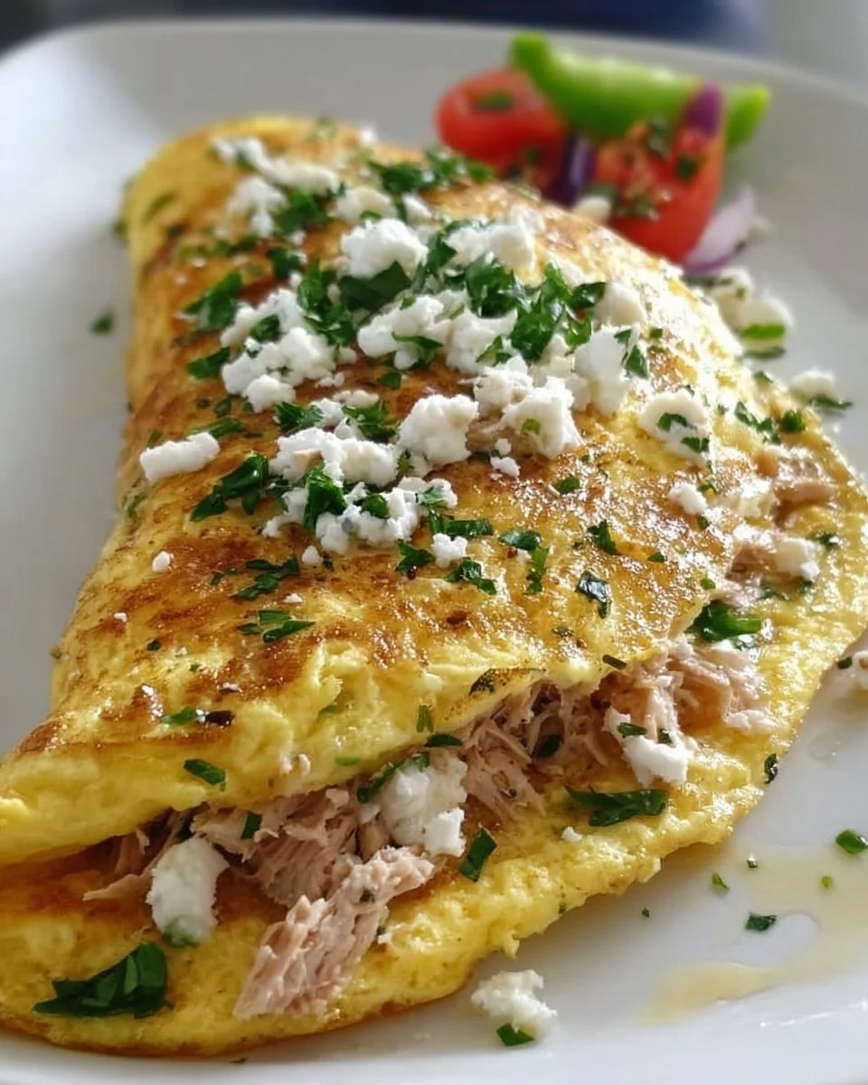 Thunfisch-Feta-Omelett einfach &amp; schnell zubereiten