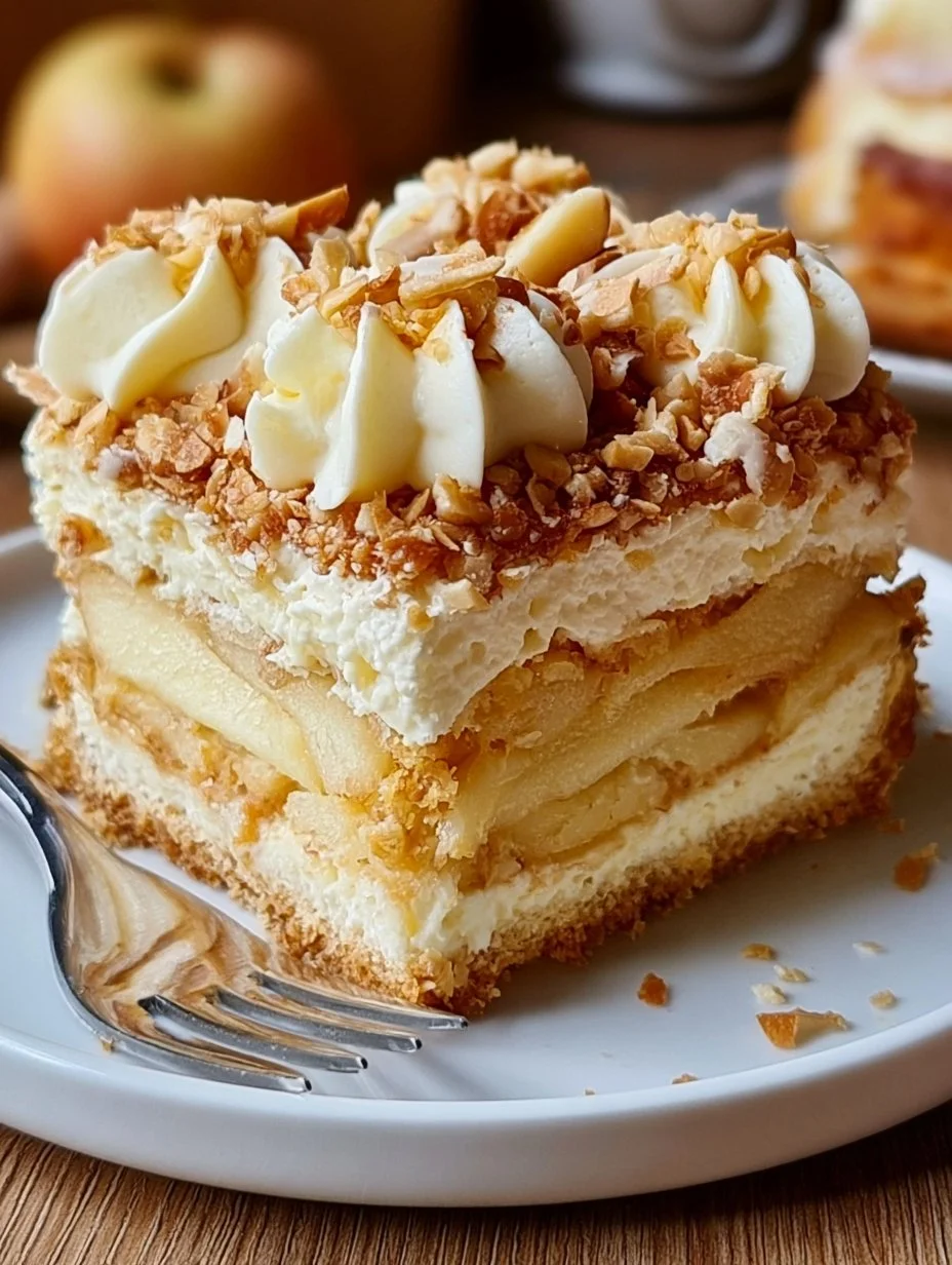 Apfel Mascarpone Torte mit Mandelboden