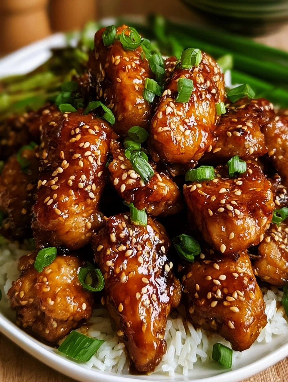 Ein leckeres asiatisches Sesam-Hähnchen Gericht mit frischen Zutaten.