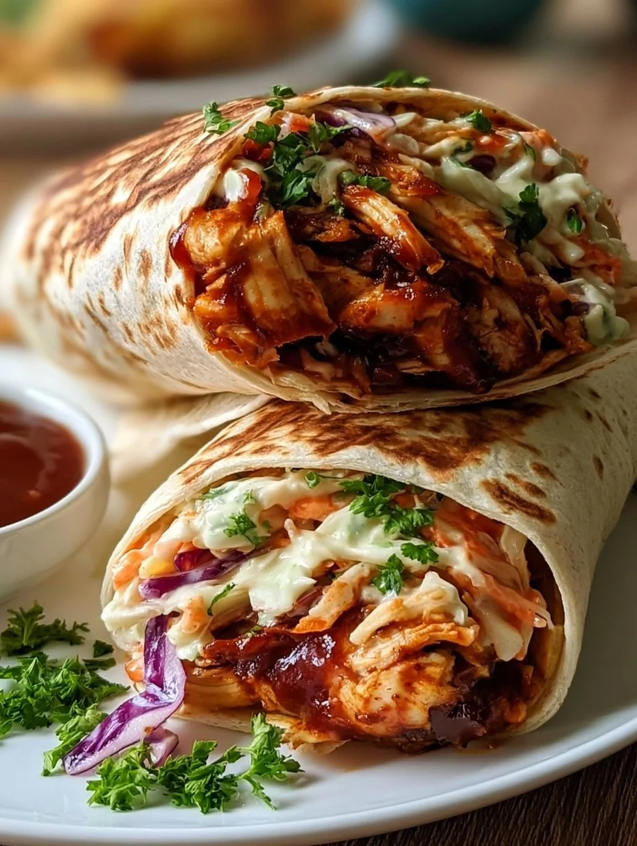 BBQ Hühnchen Coleslaw Wraps
