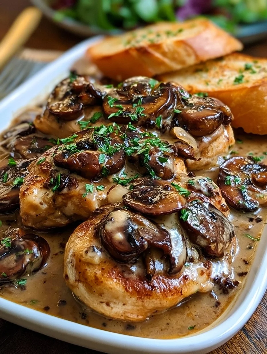 Cremiges Marsala-Hähnchen mit Balsamico-Pilzen