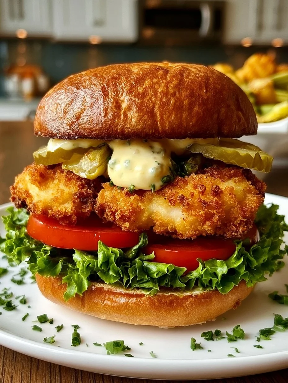 Dijon-Mayonnaise-eingelegtes knuspriges Hähnchen Sandwich