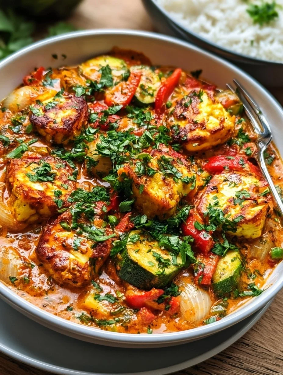 Einfaches Eintopf Halloumi Curry