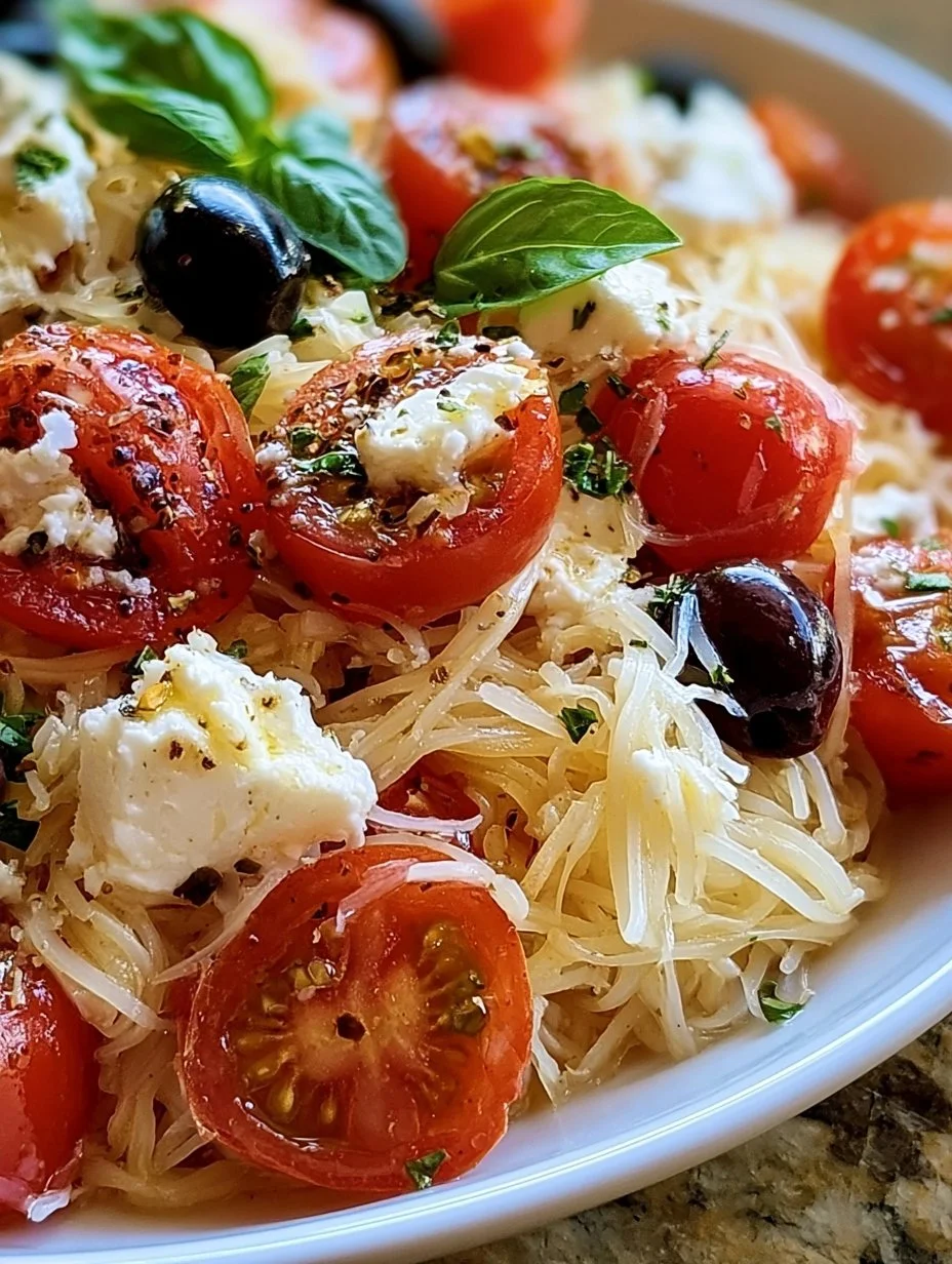 Griechische Reisnudeln mit Tomaten, Feta und Oliven