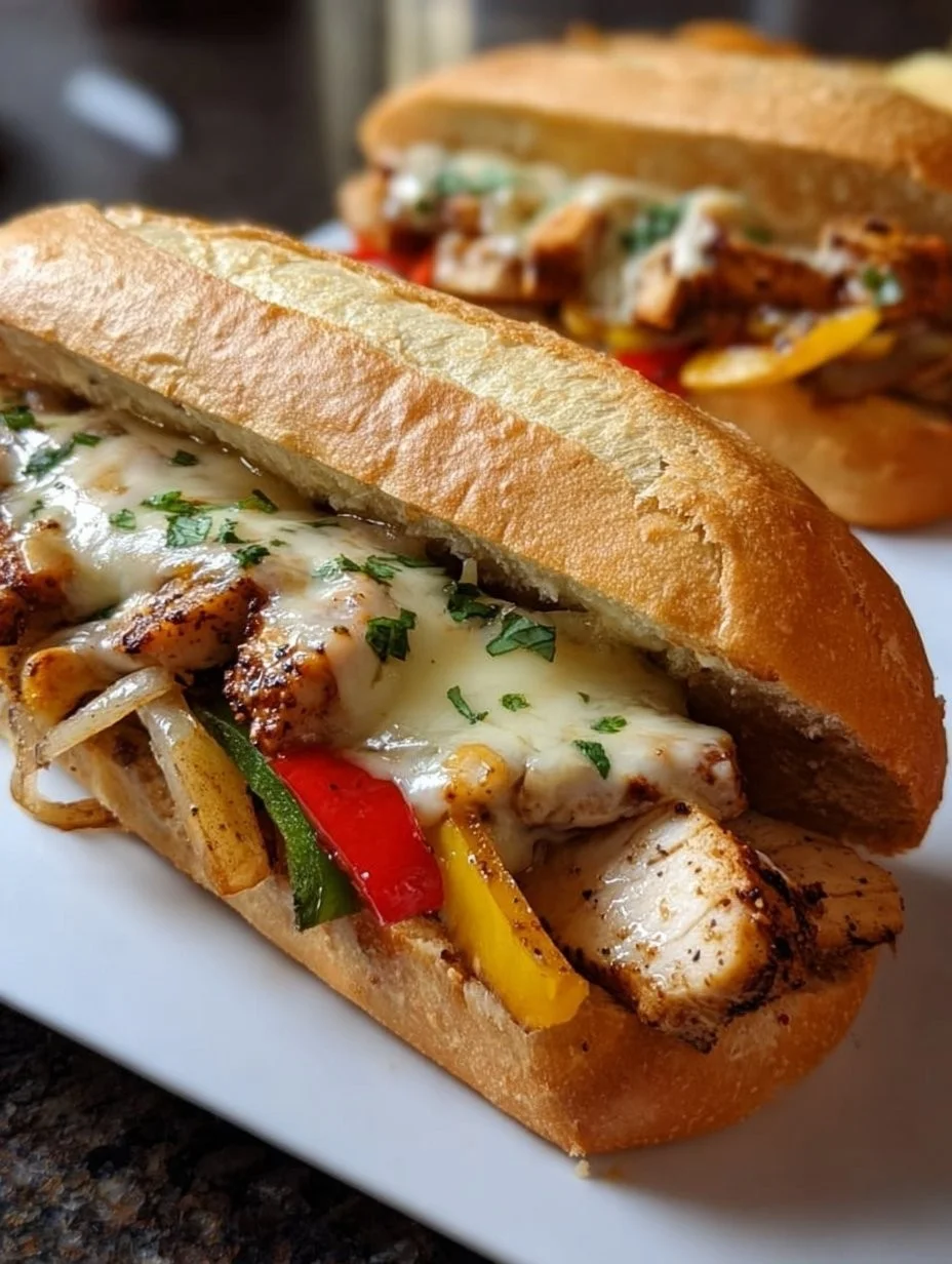 Hähnchen Cheesesteak Sandwich