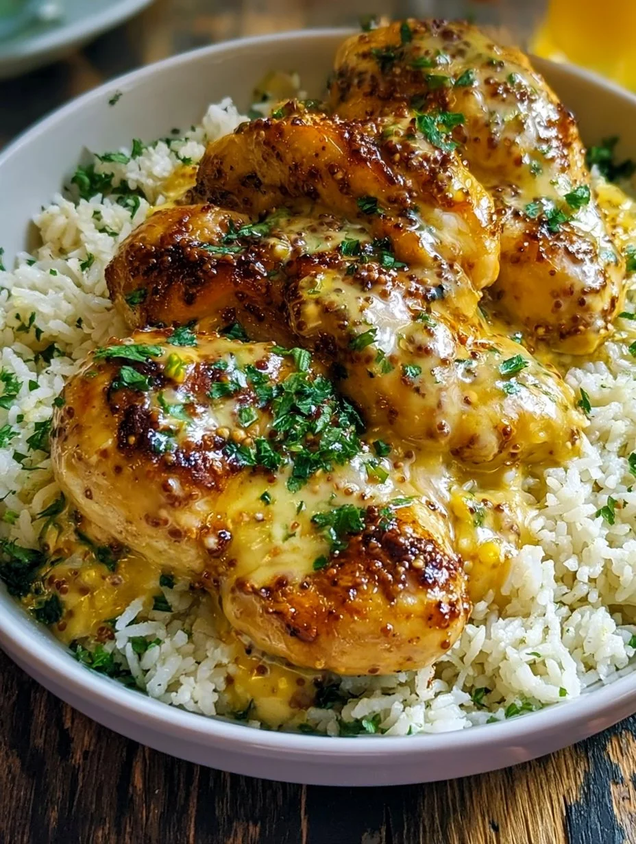 Honig Senf Hähnchen mit Reis