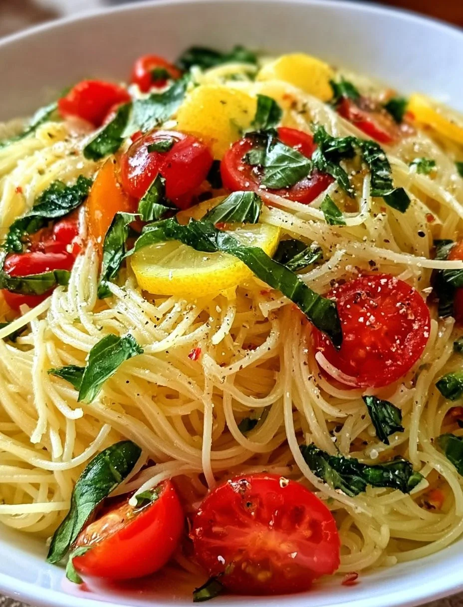 Kalter Zitronen- Capellini-Salat