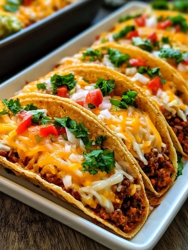 Leckere Käse-Tacos aus dem Ofen auf einem Teller serviert