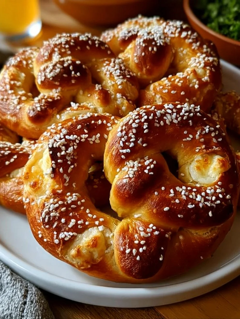 Mozzarella gefüllte Brezeln