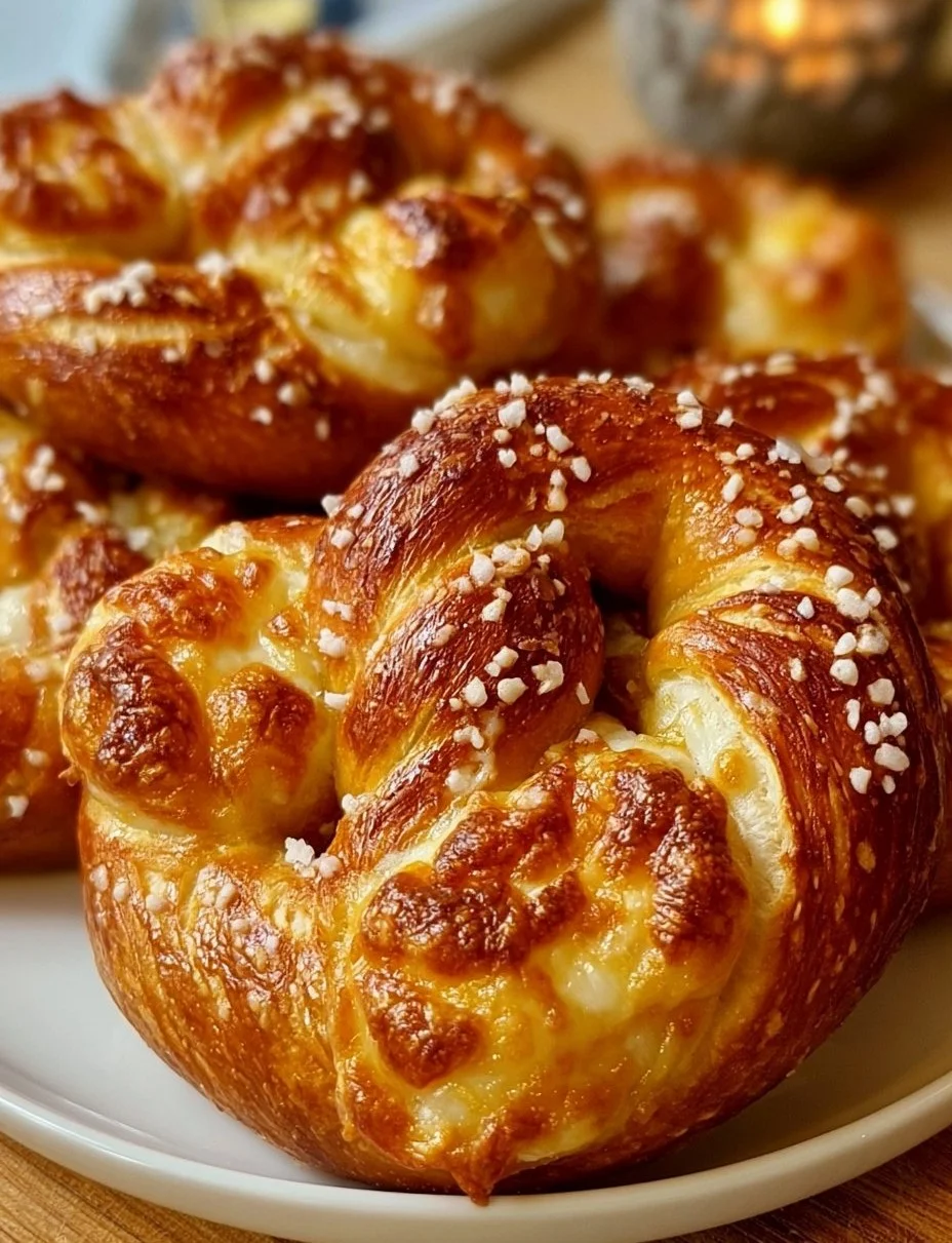 Mozzarella gefüllte Brezeln