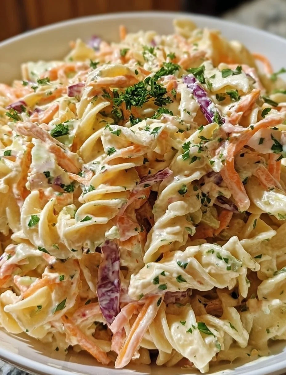 Nudelsalat mit Coleslaw-Dressing